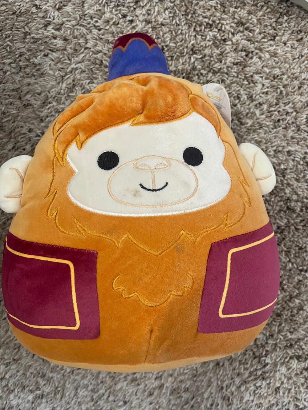 Disney Squishmallow Plush Small Abu Orange, Maroon Blue Cream